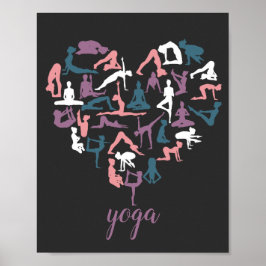 Yoga Kärlek Silhouettes Poster