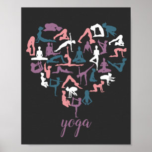 Yoga Kärlek Silhouettes Poster
