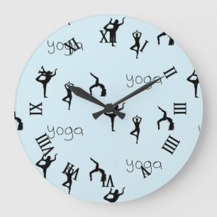 Yoga kastar sig i blått stor klocka