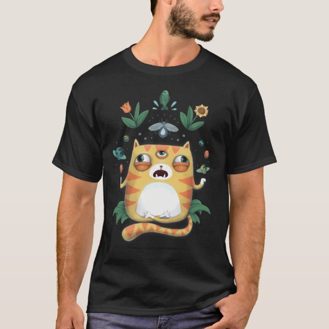 Yoga Katt Gud T Shirt (Framsida)