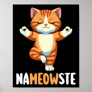 Yoga Katt Nameowste Meditation Zen Kattunge Namast Poster