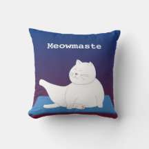 Yoga Kattunge Dekorativ kudde, 16 tum x 16 tum