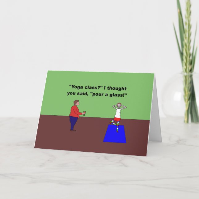 Yoga-klass hälla ett glas kort (Framsida)