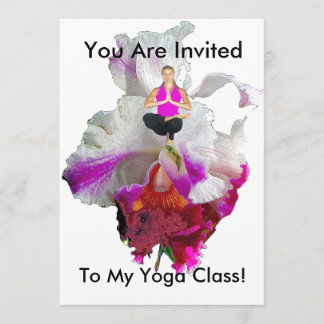 YOGA-KLASSINBJUDAN - YOGA POSTURE PÅ ORCHID INBJUDNINGAR