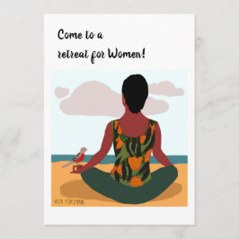 Yoga-kuggande kvinna inbjudan