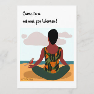 Yoga-kuggande kvinna inbjudan
