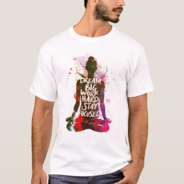 Yoga kvinnor som drömmer om stora hårda arbetsinsa t shirt