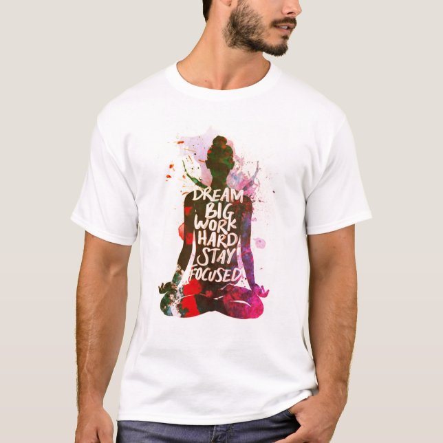 Yoga kvinnor som drömmer om stora hårda arbetsinsa t shirt (Framsida)