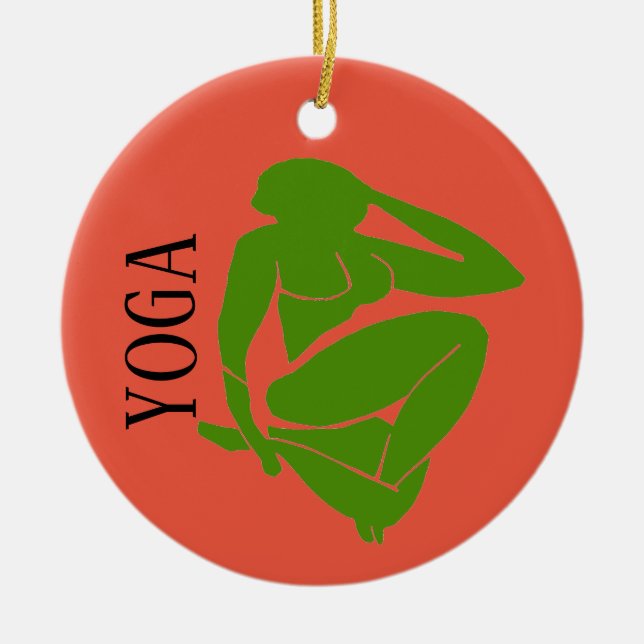 YOGA, lägg till, redigera text Julgransprydnad Keramik (Framsidan)