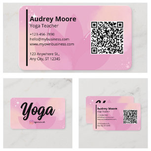 Yoga Lärar Mallar QR-kod Visitkort