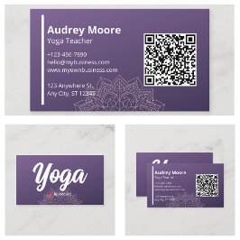 Yoga lärare Mandala Lila Visitkort