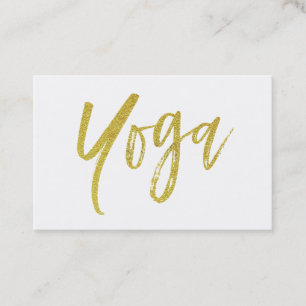 *~* Yoga Lärare Modern White Guld Visitkort