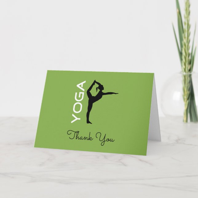 Yoga lärare uppskattning Yoga Pose Silhuett Tack Kort (Framsida)