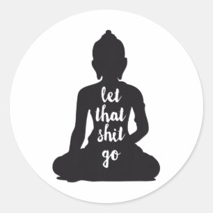 Yoga Låt Det Gå Meditera Silhuett Buddha Yoga W Runt Klistermärke