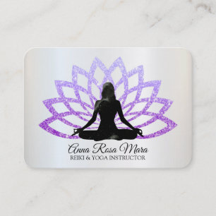 *~* Yoga Lavender Lotus Woman Healing Energy Visitkort