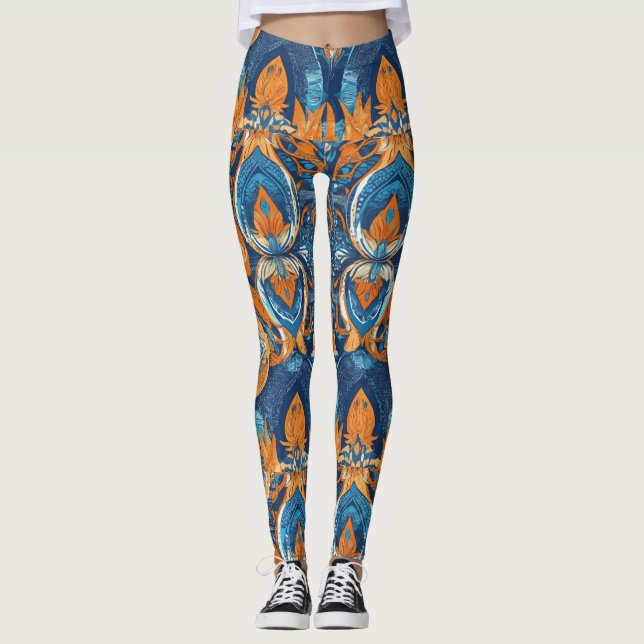 Yoga-legeringar med hög-Waist och Unik Mönster Leggings (Framsida)