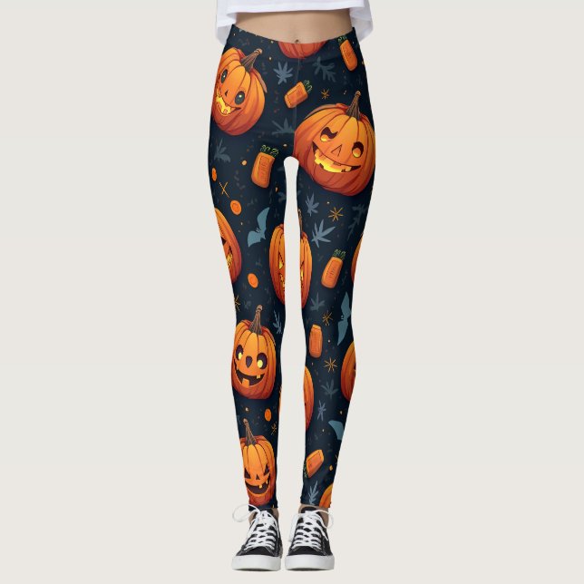 yoga leggings halloween pumpkin (Framsida)