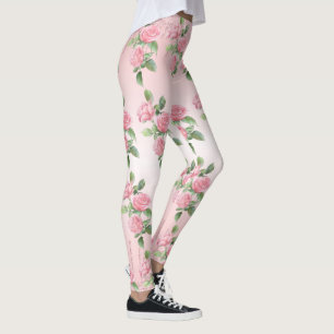 Yoga Leggings Rosa ros och Glitter