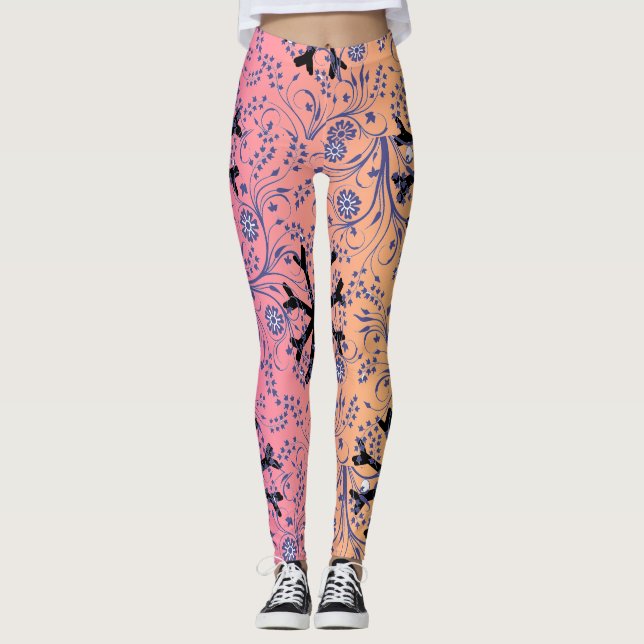 Yoga leggins med övertoningsstjärnan mönster leggings (Framsida)