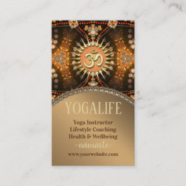 Yoga Life Caramel Guld OM Affärskortet för nyåldra Visitkort