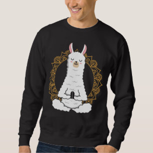 Yoga Llama Alpaca Namaste-relaxerande djur Lång Ärmad Tröja