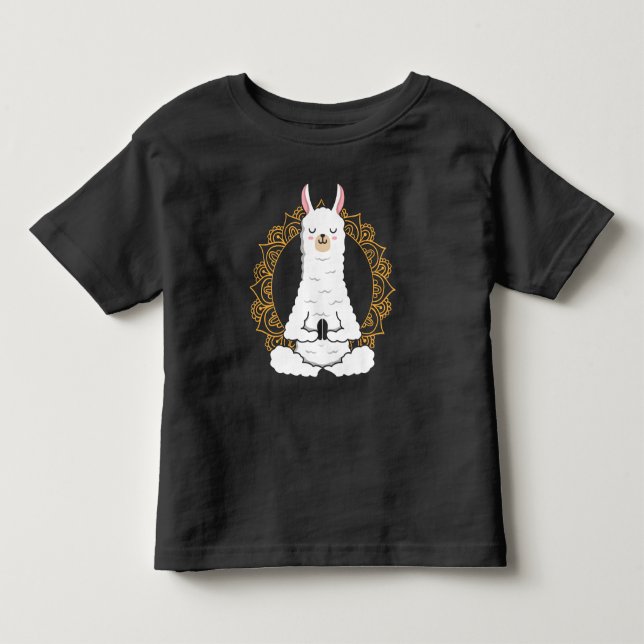 Yoga Llama Alpaca Namaste-relaxerande djur T Shirt (Framsida)