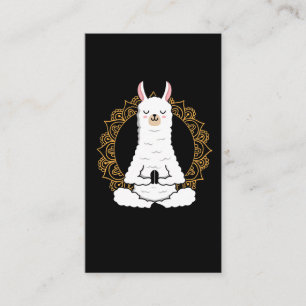 Yoga Llama Alpaca Namaste-relaxerande djur Visitkort