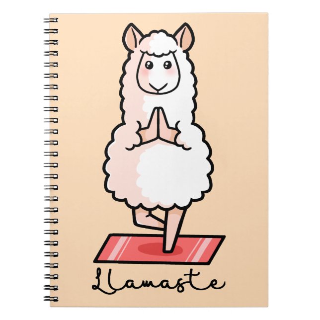 Yoga Llama - Llamaste Anteckningsbok Med Spiral (Framsidan)