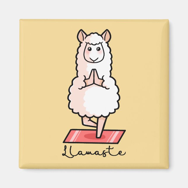 Yoga llama - Llamaste Magnet (Framsidan)