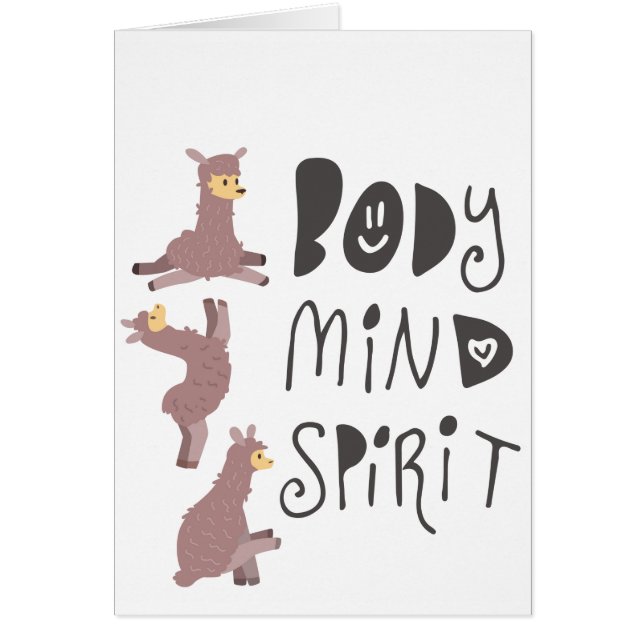 Yoga Llamas Hälsningskort (Framsidan)