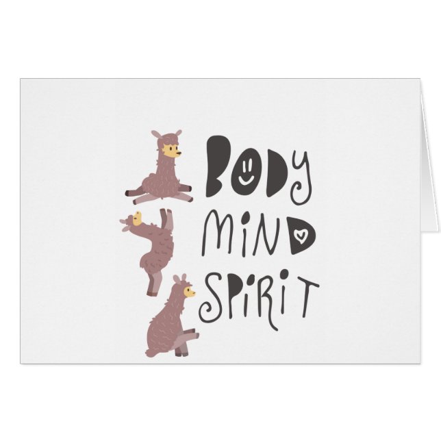 Yoga Llamas Hälsningskort (Framsidan Horizontal)