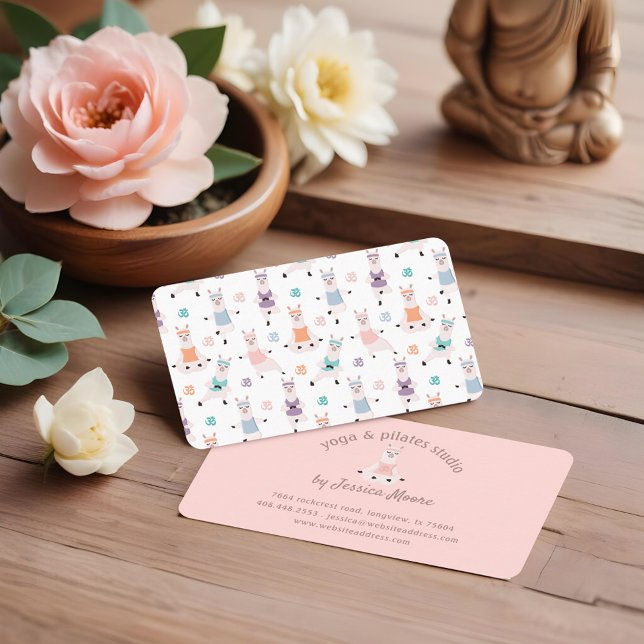 Yoga Llamas & Pilates Fitness Studio Company Logot Visitkort (Yoga Llamas & Pilates Fitness Studio Company Logo Business Card)