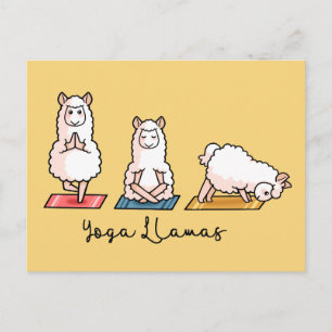 Yoga Llamas Vykort