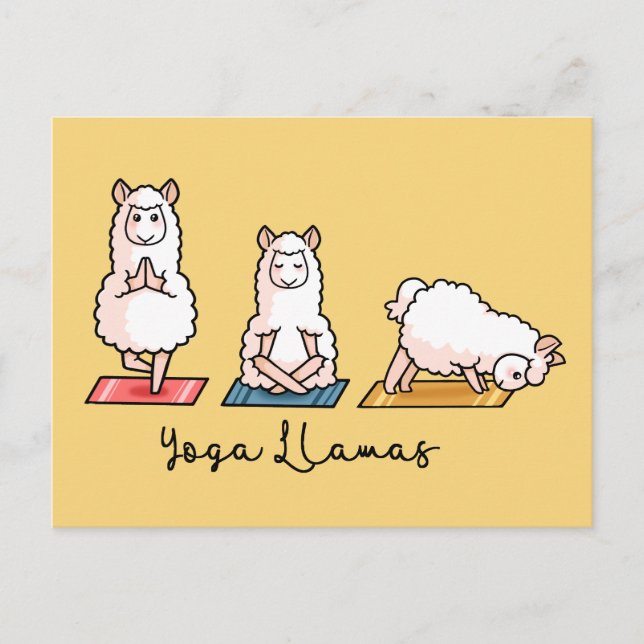 Yoga Llamas Vykort (Framsida)