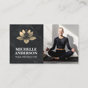 Yoga logotyp Lägg till foto Visitkort
