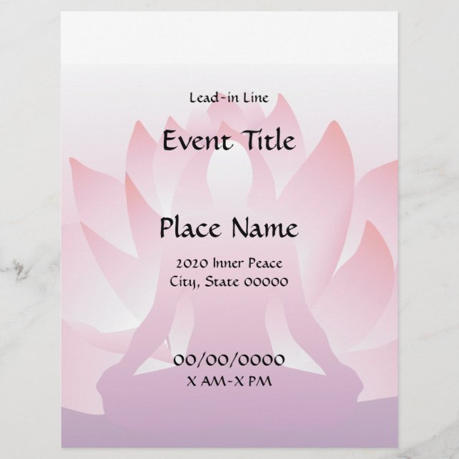 Yoga Lotus 8.5 x 11 Event Flyer (Framsidan)