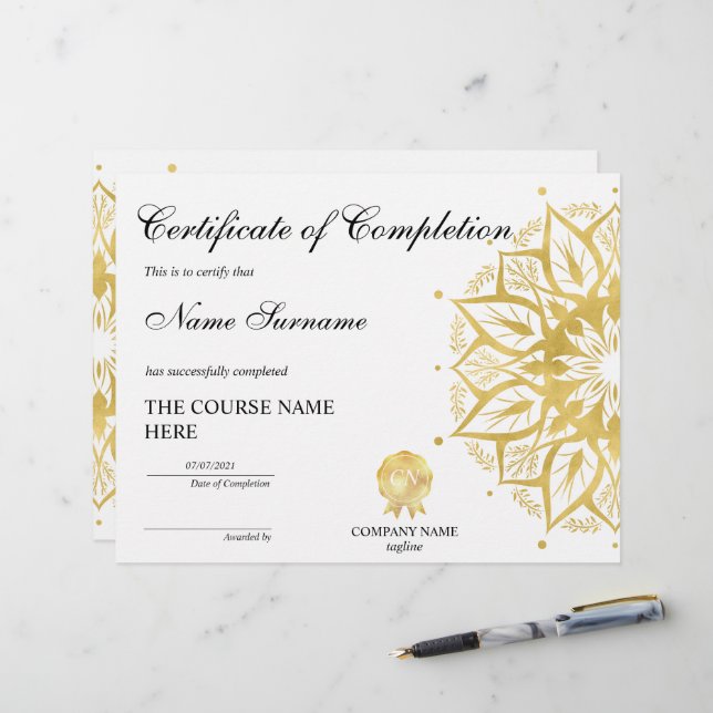 Yoga Lotus Certificate of Complete Award Course (Fram/Back In Situ)