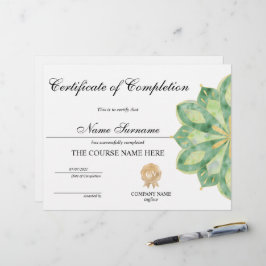 Yoga Lotus Certificate of Complete Award Course