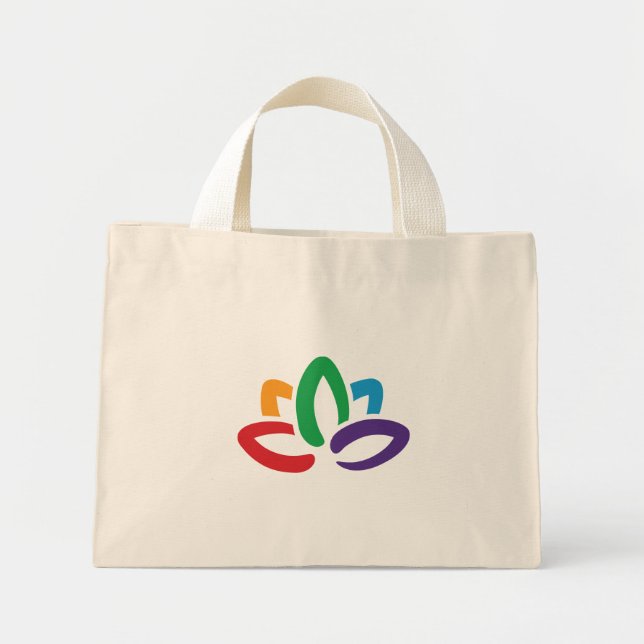 Yoga 'Lotus Flower' Tote Bag Mini Tygkasse (Framsidan)