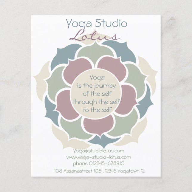 Yoga Lotus Flygblad (Framsidan)