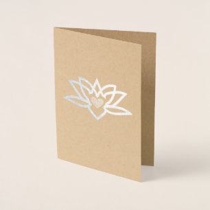 Yoga Lotus Heart Foil Folierat Kort