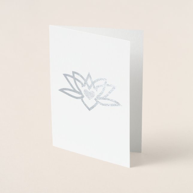 Yoga Lotus Heart Foil Folierat Kort (Framsida)