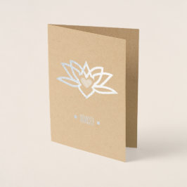 Yoga Lotus Heart Namaste Folierat Kort