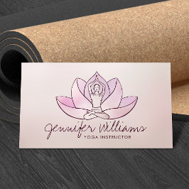 Yoga Lotus Line art - Gentle Ro Visitkort