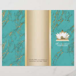 Yoga Lotus Logotyp Guld & Tirqipose Marble Tri-Fol