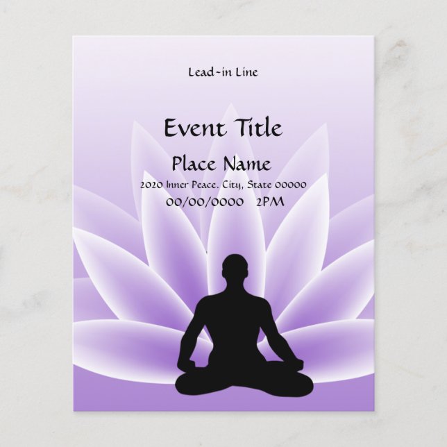 Yoga Lotus Man Violet Small Event Flyer (Framsidan)