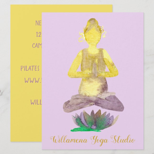 Yoga Lotus Pose Business Inbjudningar (Fram/baksida)