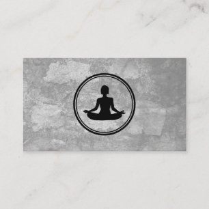 Yoga Lotus Pose Grått Struktur Visitkort