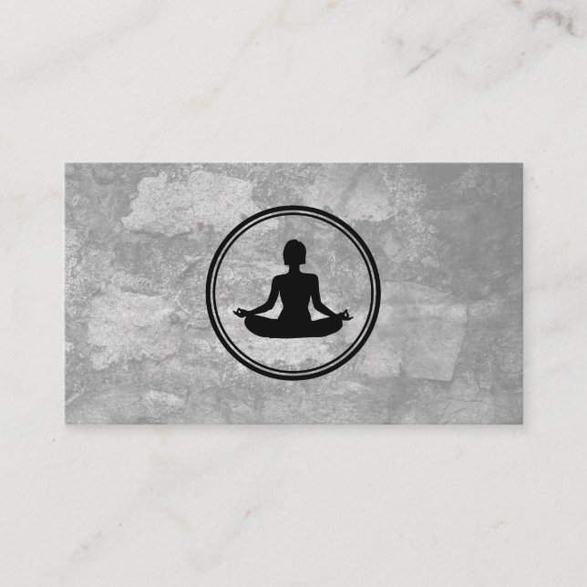 Yoga Lotus Pose Grått Struktur Visitkort (Framsida)