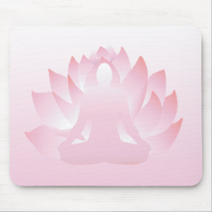 Yoga Lotus Pose Rosa Flower Namaste Mousepad Musmatta